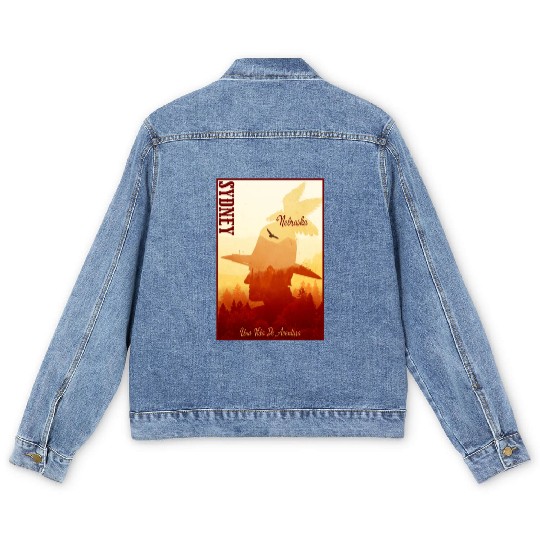 Sidney Nebraska wild west town Men's Denim Jackets
