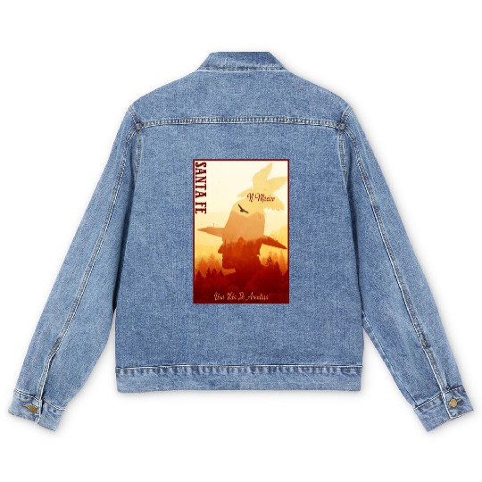 Santa Fe New Mexico wild west town Men's Denim Jackets