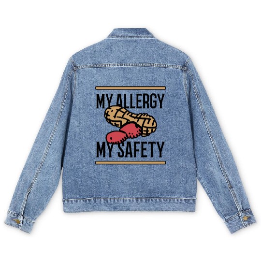 My Allergy My Safety Peanut Allergic Men's Denim Jackets