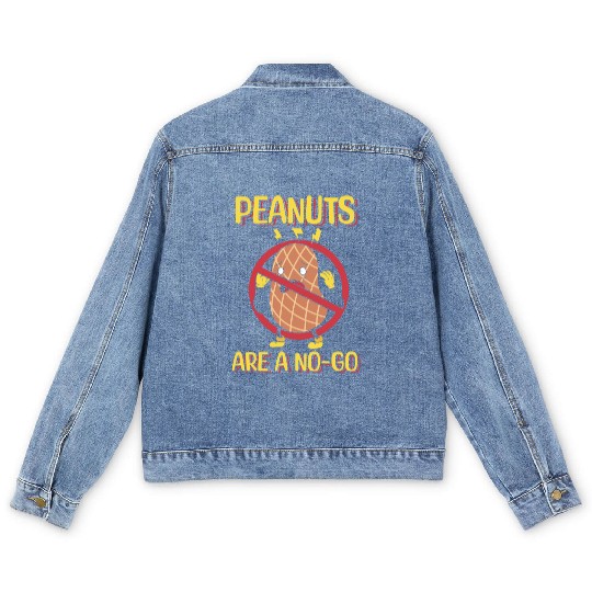 Peanuts Are A No-Go Peanut Allergic Men's Denim Jackets