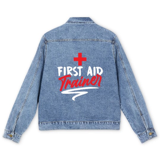 First Aid Trainer Coach Emergency Care Course Men's Denim Jackets