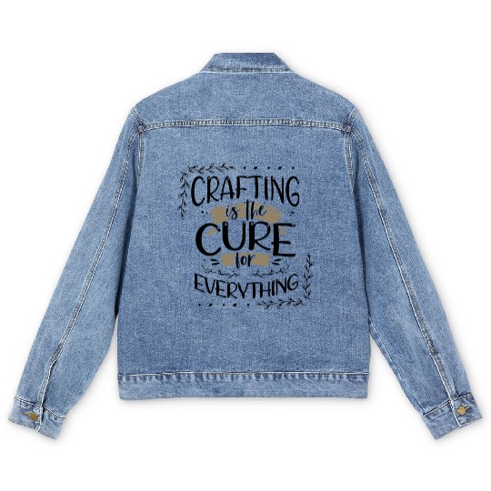 Crafter Gift Cats are the Cure for Everything Men's Denim Jackets