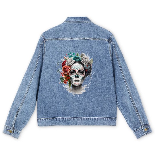 Frida Mexican frida kahlo woman painter art Men's Denim Jackets