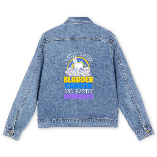 Bladder Cancer Warrior Bladder Cancer Awareness Men's Denim Jackets