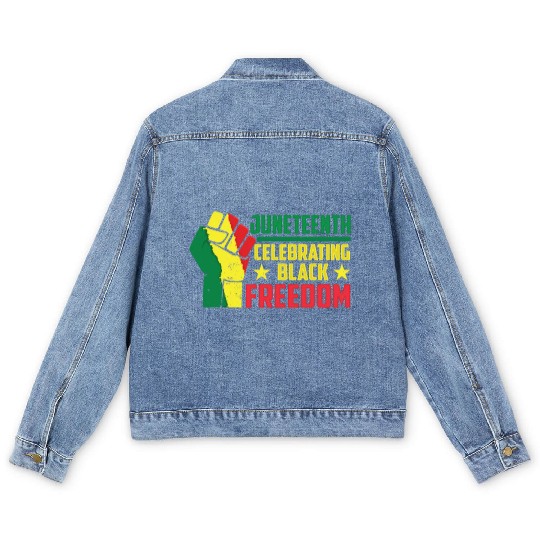 Juneteenth Celebrating Black Freedom Africa 1865 Men's Denim Jackets