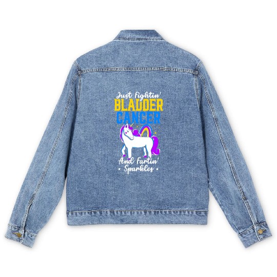 Bladder Cancer Warrior Bladder Cancer Awareness Men's Denim Jackets