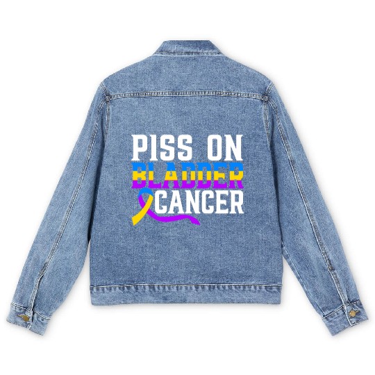 Piss On Bladder Cancer Awareness Month Men's Denim Jackets