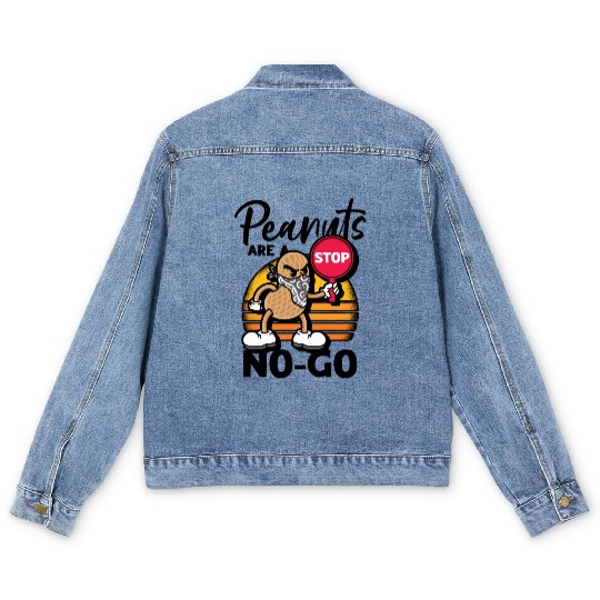 Peanuts Are A No-Go Peanut Allergic Men's Denim Jackets