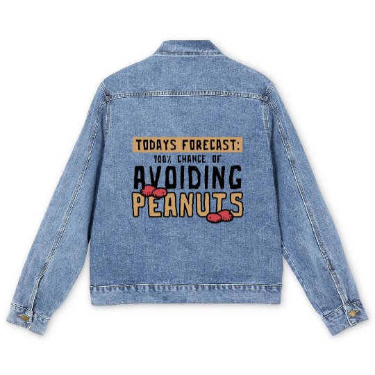 Today's Forecast 100% Chance Of Avoiding Peanuts Men's Denim Jackets