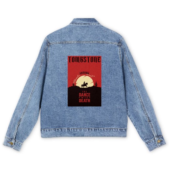 Tombstone Arizonna wild west town Men's Denim Jackets