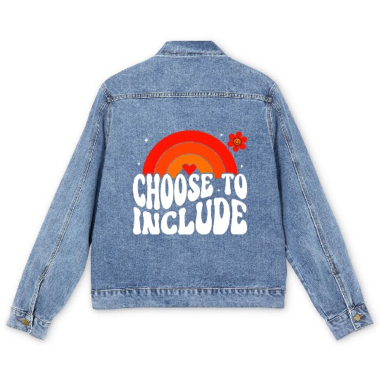 Choose To Include For Autism Teacher Men's Denim Jackets