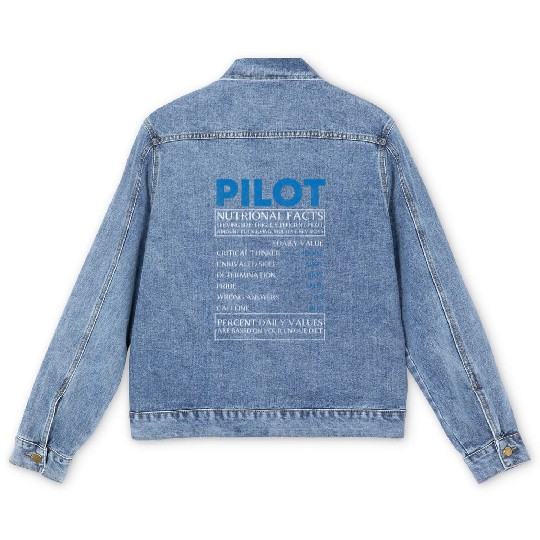 Airplane Aviator Flight School Men's Denim Jackets
