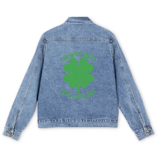 Drinks Well With Others Irish St Patricks Day Beer Men's Denim Jackets