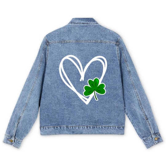 Heart St Patricks Day Shamrock Irish Toddler Baby Men's Denim Jackets