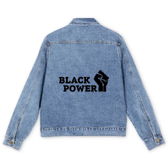 Black Power Men's Denim Jackets