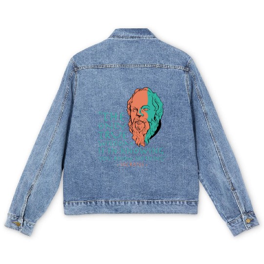 Socrates Stoic Philosophy Quote Men's Denim Jackets