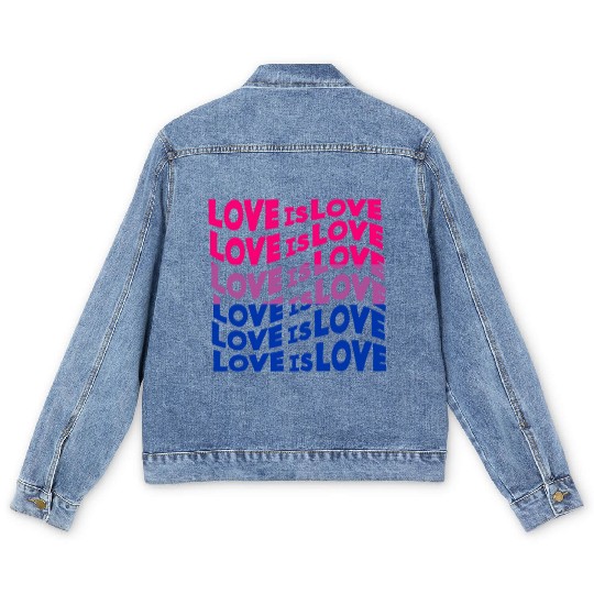 Love Is Love Bisexual Men's Denim Jackets