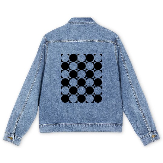 opart polka dots Men's Denim Jackets