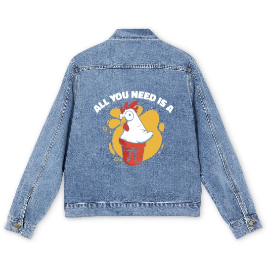 Pi Day Math Pie Chicken Pot Pi Number Men's Denim Jackets