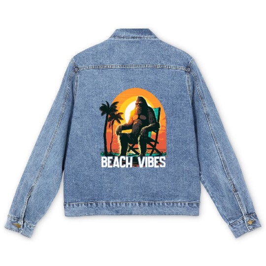 Vacation Beach Vibes Men's Denim Jackets