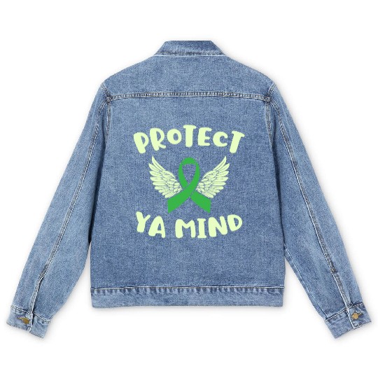 Protect Ya Mind Mental Health Awareness Depression Men's Denim Jackets