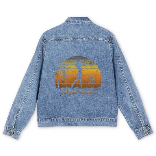 Retro Orange County Women's Golf Golfing Fan Men's Denim Jackets