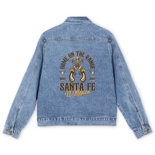 Santa Fe New Mexico wild west town Men's Denim Jackets