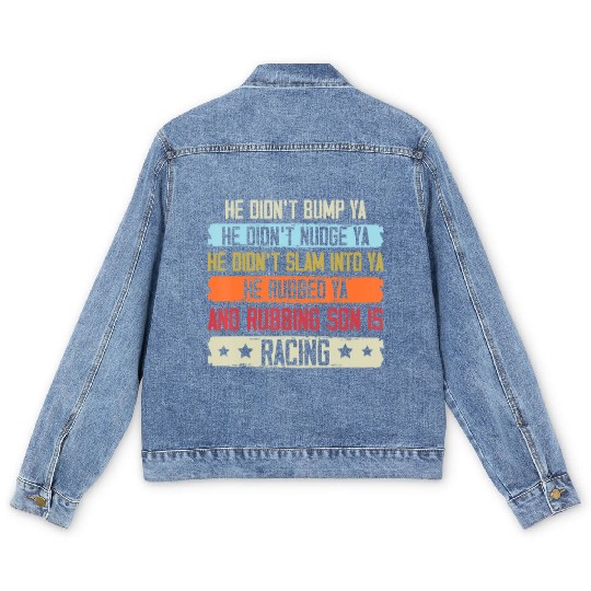 Funny Dirt Track Racing Sprint Car Speedway Racer Men's Denim Jackets