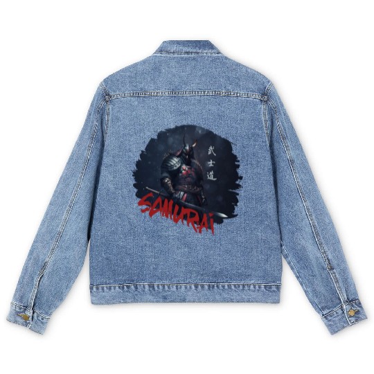 Samurai Warrior Men's Denim Jackets
