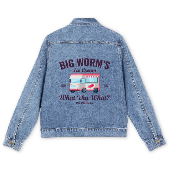 Big Worm s Ice Cream What chu Want Humor Style Men's Denim Jackets