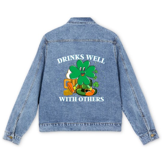 Drinks Well With Others St. Patrick's DayT-Men's Denim Jackets