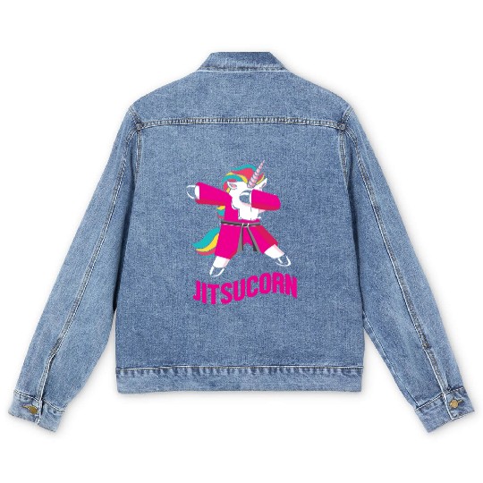 Jiu Jitsu Unicorn Dabbing Jitsucorn Men's Denim Jackets