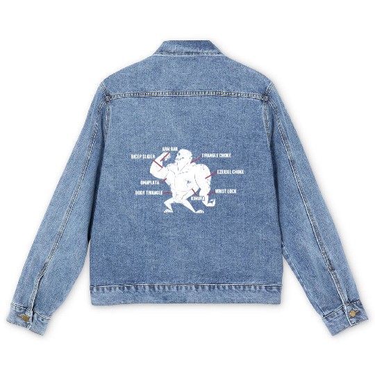 Jiu Jitsu Techniques Funny Martial Arts Bjj Men's Denim Jackets