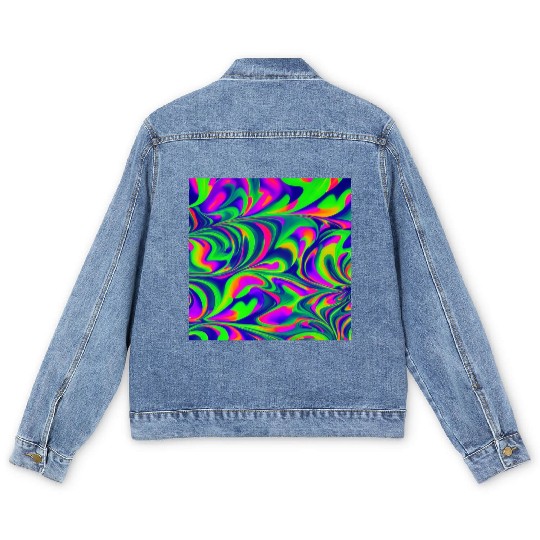 Colorful patterns rainbow pattern creative Men's Denim Jackets