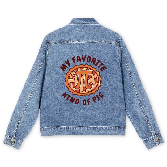 Pi Day Pie Math Number Pi Symbol Food Men's Denim Jackets