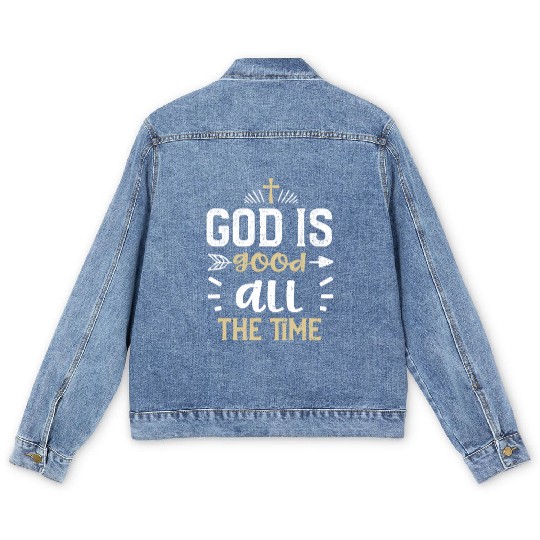 God is good all the time - Jesus Men's Denim Jackets