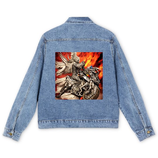 Devil Hellfire Riding Motorcycle Men's Denim Jackets