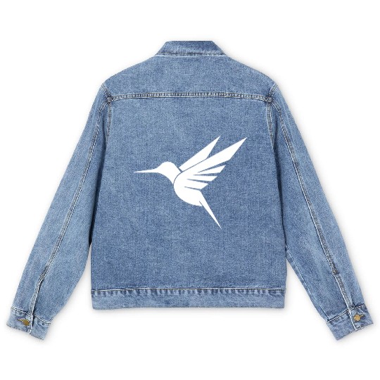 Floating Hummingbird Tattoo Tribal Swinging Men's Denim Jackets