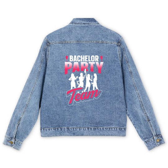Bachelor Party Team Bride Groom Men's Denim Jackets