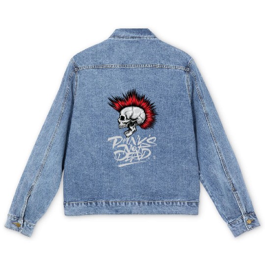 skeleton Bone Skull Punk Rock Band Metal Music Men's Denim Jackets