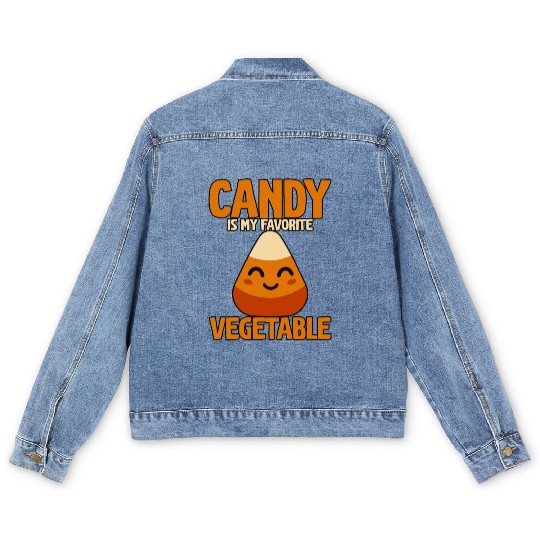 Candy Is My Favorite Vegetable Men's Denim Jackets