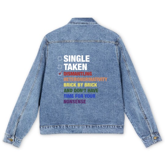 Single Taken Dismantling Heteronormativity Brick B Men's Denim Jackets