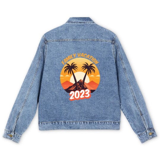 family vacation 2023 - Family trip Men's Denim Jackets