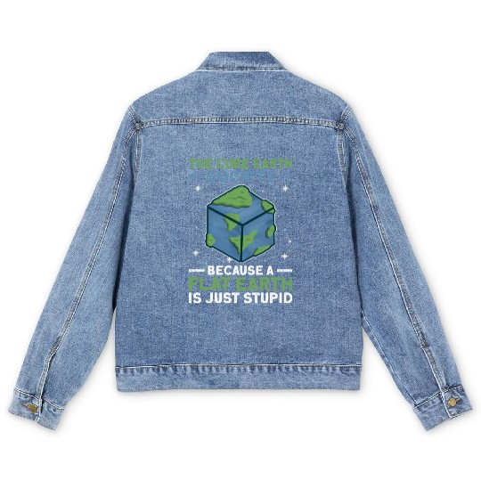 The Cube Earth Society Earth Planet Space Lover Men's Denim Jackets