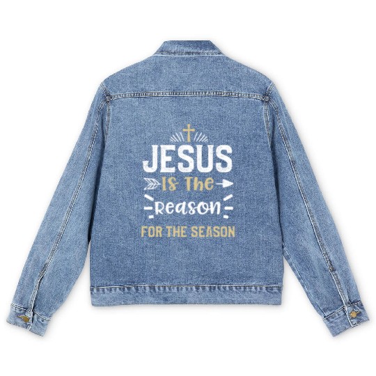Jesus Is The Reason For The Season Men's Denim Jackets