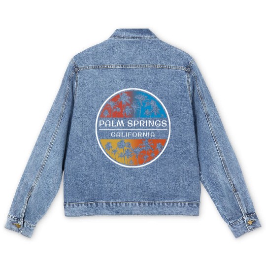 Palm Springs California Stylish Vacation Souvenir Men's Denim Jackets