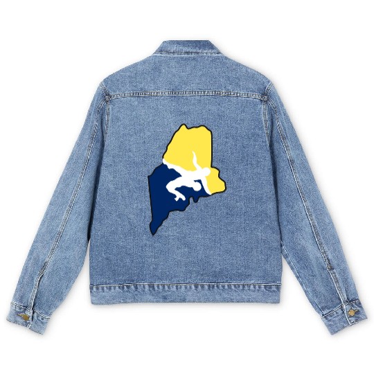 Maine Wrestling Men's Denim Jackets