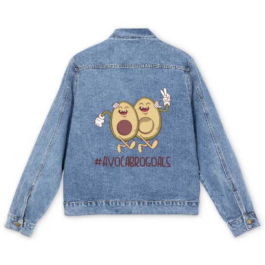 Sibling Big Brother Avocado Goals Hilarious Puns Men's Denim Jackets