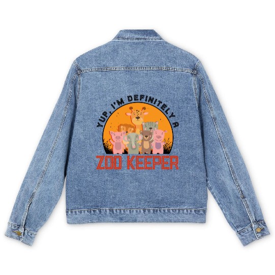 Zookeeper Wildlife Zookeeping Nature Zoo Animal Men's Denim Jackets