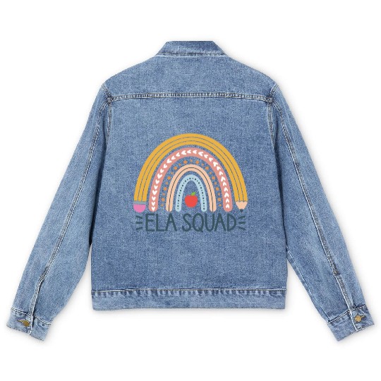 English Language Arts Teacher, ELA Squad Men's Denim Jackets